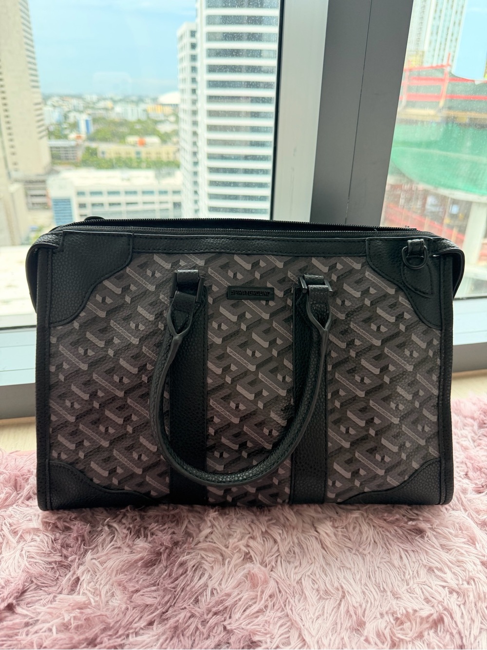 Sprayground 3DSG Thunderclap Pyramid Black Gray Mini Duffle SOLDOUT